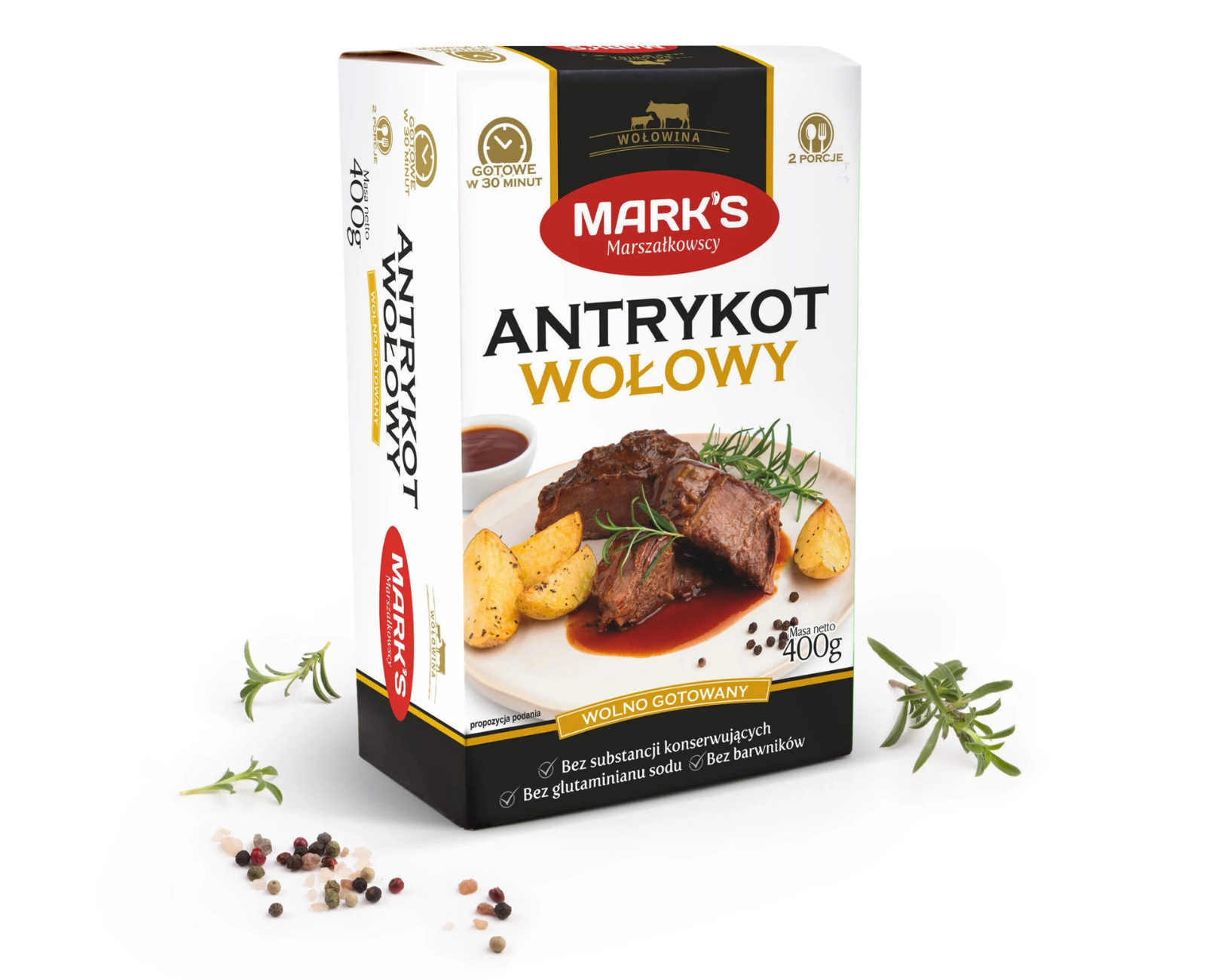 Antrykot wołowy wolno gotowany